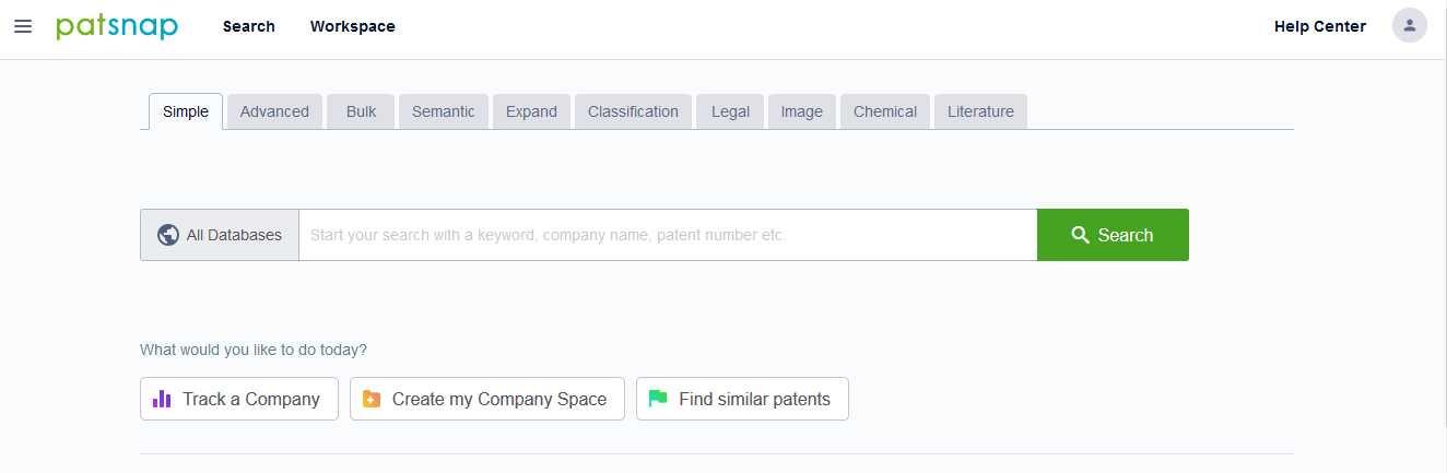 Dashboard view of PatSnap: A website to review IP data