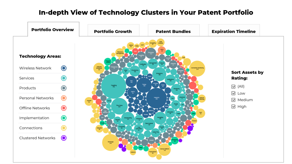 A glimpse of such platform visualizing your portfolio based on the technology areas