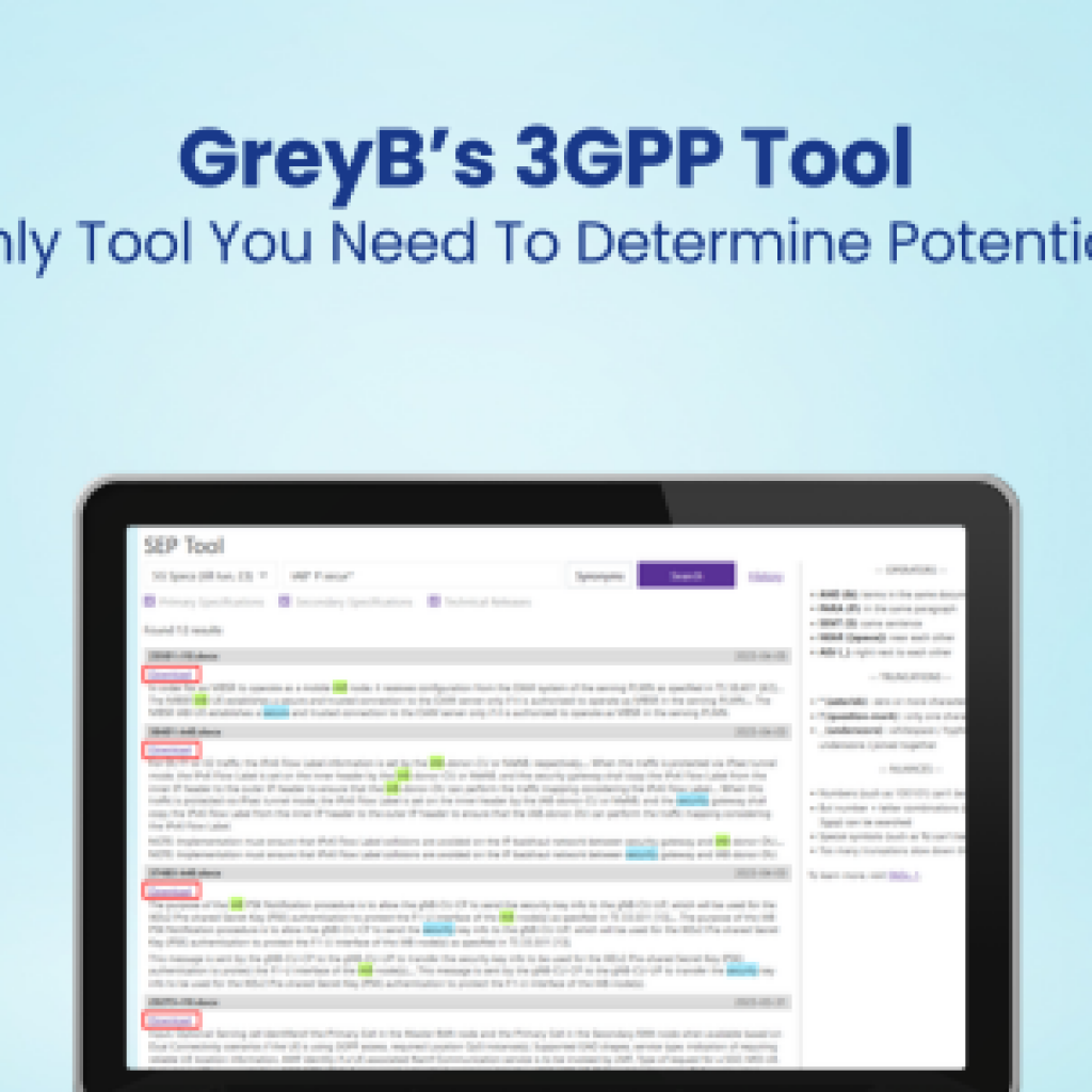 GreyB’s 3GPP Tool The Only Tool You Need To Determine Potential SEPs